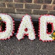 DAD Funeral Flowers Tribute Based White