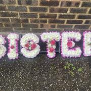 SISTER Based White Funeral Flowers Tribute