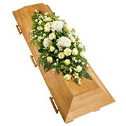 Classic White and Green Casket Spray