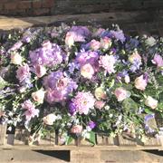 Casket Spray Pink and Lilac