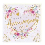 Floral Heart Anniversary Greetings Card