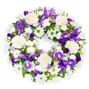 Blue &amp; White Funeral Wreath