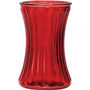 Cranberry Red Pencil Pleat Vase