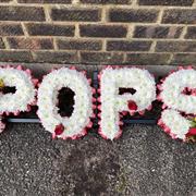 POPS Funeral Flowers Tribute Based White