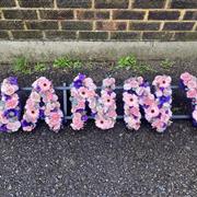 NANNY Funeral Letters Pink &amp; Purple