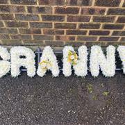 GRANNY Funeral Flowers Tribute Based White