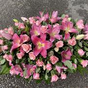 Rose and Lily Casket Spray