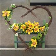 Birch Heart with Orchid Sprays