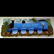 Steam Train Funeral Tribute Blue