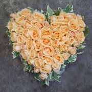 Rose Based Heart Funeral Tribute