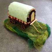 Traditional Gypsy Caravan Green Roof 3D