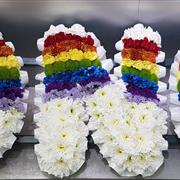 Rainbow Coloured Funeral Letters