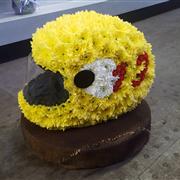 Crash Helmet Yellow 3D Funeral Tribute