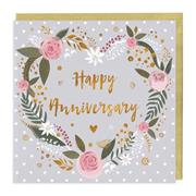 Happy Anniversary Flowers Greetings Card