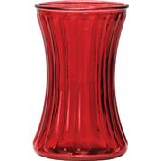 Cranberry Red Pencil Pleat Vase