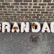 GRANDAD Funeral Flowers Tribute Based White