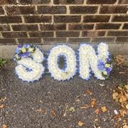 SON Funeral Flowers Tribute Based White