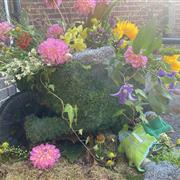Floral Wheelbarrow Funeral Flowers Tribute