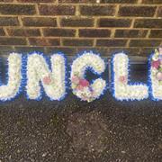 UNCLE Funeral Flowers Tribute Based White