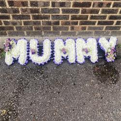 MUMMY Funeral Flowers Tribute Based White