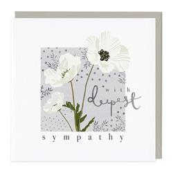 White Poppy Sympathy Card