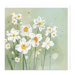 White Daffodils Art Card