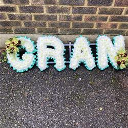 GRAN Funeral Flowers Tribute Based White