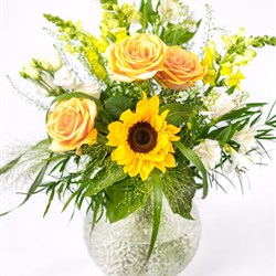 Sunflower Fields Aqua Bouquet