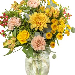 Golden Meadow Yellow &amp; Orange Autumn Flower Bouquet