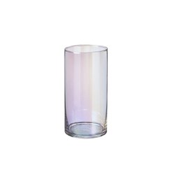 Pearlescent Glass Cylinder Vase 20cm