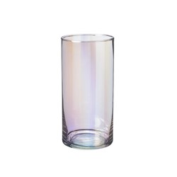 Pearlescent Glass Cylinder Vase 25cm