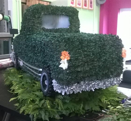 3D Pick up Truck and Trailer Rays Florist Bespoke Funeral Tribute