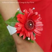 Red Gerbera Wrist Corsage | Prom Corsages by Rays Florist Aldershot