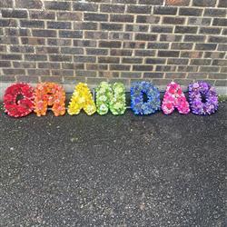 GRANDAD Letter Tribute Rainbow Colours - Rays Florist Aldershot