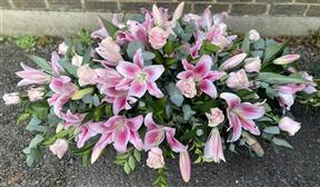 Rose and Lily Casket Spray