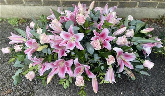 Rose and Lily Casket Spray